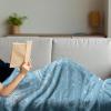 Ambesonne Aunt Gift Blanket, Custom Best Auntie Present for Birthday & Christmas from Niece Nephew, Flannel Fleece Bed & Throw Cover Filled with Appreciation Love Words, 50″ x 70″, Jade Green(Sky Blue)