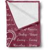 Ambesonne Aunt Gift Blanket, Custom Best Auntie Present for Birthday & Christmas from Niece Nephew, Flannel Fleece Bed & Throw Cover Filled with Appreciation Love Words, 50″ x 70″, Jade Green(Raspberry)