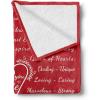Ambesonne Aunt Gift Blanket, Custom Best Auntie Present for Birthday & Christmas from Niece Nephew, Flannel Fleece Bed & Throw Cover Filled with Appreciation Love Words, 50″ x 70″, Jade Green(Red)