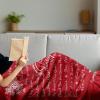 Ambesonne Aunt Gift Blanket, Custom Best Auntie Present for Birthday & Christmas from Niece Nephew, Flannel Fleece Bed & Throw Cover Filled with Appreciation Love Words, 50″ x 70″, Jade Green(Red)