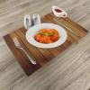 Ambesonne Brown Place Mats Set of 4, Wooden Plank Texture Tree Timber Floor Vintage Style Natural Illustration, Washable Fabric Placemats for Dining Table, Standard Size, Dark Brown