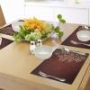 Ambesonne Burgundy Place Mats Set of 4, Floral Swirls Ivy Image Ombre Details Grunge Backdrop Flower Art, Washable Fabric Placemats for Dining Table, Standard Size, Cream Ruby