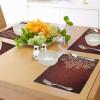 Ambesonne Burgundy Place Mats Set of 8, Floral Swirls Ivy Image Ombre Details Grunge Backdrop Flower Art, Washable Fabric Placemats for Dining Table, Placemat 8 pcs, Cream Ruby