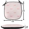 Ambesonne Cartoon Chair Seating Cushion Set of 4, Vertical Stripes with Bow Ties Pale Palette Illustration Valentines Day, Anti-Slip Seat Padding for Kitchen & Patio, 16″x16″, Pale Pink Rose