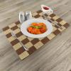 Ambesonne Checkered Place Mats Set of 4, Empty Checkerboard Wooden Seem Mosaic Texture Image Chess Game Hobby Theme, Washable Fabric Placemats for Dining Table, Standard Size, Pale Brown