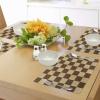 Ambesonne Checkered Place Mats Set of 4, Empty Checkerboard Wooden Seem Mosaic Texture Image Chess Game Hobby Theme, Washable Fabric Placemats for Dining Table, Standard Size, Pale Brown