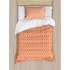 Ambesonne Christmas Duvet Cover Set, Reindeer and Snowflakes in Abstract Balls Ornament Vintage Design Paper Art Image, Decorative 3 Piece Bedding Set with 2 Pillow Shams, King Size, Beige(Orange White)