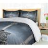 Ambesonne Christmas Duvet Cover Set, Reindeer and Snowflakes in Abstract Balls Ornament Vintage Design Paper Art Image, Decorative 3 Piece Bedding Set with 2 Pillow Shams, King Size, Beige(Blue Grey)
