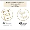 Ambesonne Christmas Duvet Cover Set, Reindeer and Snowflakes in Abstract Balls Ornament Vintage Design Paper Art Image, Decorative 3 Piece Bedding Set with 2 Pillow Shams, King Size, Beige(Orange White)