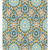 Ambesonne Christmas Duvet Cover Set, Reindeer and Snowflakes in Abstract Balls Ornament Vintage Design Paper Art Image, Decorative 3 Piece Bedding Set with 2 Pillow Shams, King Size, Beige(Blue Yellow)
