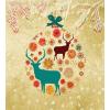 Ambesonne Christmas Duvet Cover Set, Reindeer and Snowflakes in Abstract Balls Ornament Vintage Design Paper Art Image, Decorative 3 Piece Bedding Set with 2 Pillow Shams, King Size, Beige(Beige)
