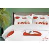 Ambesonne Christmas Duvet Cover Set, Reindeer and Snowflakes in Abstract Balls Ornament Vintage Design Paper Art Image, Decorative 3 Piece Bedding Set with 2 Pillow Shams, King Size, Beige(Red White)