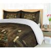 Ambesonne Christmas Duvet Cover Set, Reindeer and Snowflakes in Abstract Balls Ornament Vintage Design Paper Art Image, Decorative 3 Piece Bedding Set with 2 Pillow Shams, King Size, Beige(Brown)