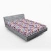 Ambesonne Christmas Fitted Sheet, Merry Christmas Lettering on an Abstract Modern Snowflake Dot Pattern, Soft Decorative Fabric Bedding All-Round Elastic Pocket, Queen Size, Charcoal Beige(Blue Violet)