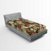 Ambesonne Christmas Fitted Sheet, Merry Christmas Lettering on an Abstract Modern Snowflake Dot Pattern, Soft Decorative Fabric Bedding All-Round Elastic Pocket, Queen Size, Charcoal Beige(Dark Green Army Green)