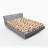 Ambesonne Christmas Fitted Sheet, Merry Christmas Lettering on an Abstract Modern Snowflake Dot Pattern, Soft Decorative Fabric Bedding All-Round Elastic Pocket, Queen Size, Charcoal Beige(Coffee Brown)