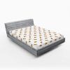 Ambesonne Christmas Fitted Sheet, Merry Christmas Lettering on an Abstract Modern Snowflake Dot Pattern, Soft Decorative Fabric Bedding All-Round Elastic Pocket, Queen Size, Charcoal Beige(Marigold White)