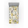 Ambesonne Christmas Fitted Sheet, Merry Christmas Lettering on an Abstract Modern Snowflake Dot Pattern, Soft Decorative Fabric Bedding All-Round Elastic Pocket, Queen Size, Charcoal Beige(Grey Pale Earth Yellow)