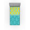 Ambesonne Christmas Fitted Sheet, Merry Christmas Lettering on an Abstract Modern Snowflake Dot Pattern, Soft Decorative Fabric Bedding All-Round Elastic Pocket, Queen Size, Charcoal Beige(Dark Seafoam Yellow)