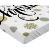 Ambesonne Christmas Fitted Sheet, Merry Christmas Lettering on an Abstract Modern Snowflake Dot Pattern, Soft Decorative Fabric Bedding All-Round Elastic Pocket, Queen Size, Charcoal Beige(Charcoal Beige)