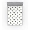 Ambesonne Christmas Fitted Sheet, Merry Christmas Lettering on an Abstract Modern Snowflake Dot Pattern, Soft Decorative Fabric Bedding All-Round Elastic Pocket, Queen Size, Charcoal Beige(Green White)
