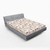 Ambesonne Christmas Fitted Sheet, Merry Christmas Lettering on an Abstract Modern Snowflake Dot Pattern, Soft Decorative Fabric Bedding All-Round Elastic Pocket, Queen Size, Charcoal Beige(Salmon Khaki)