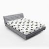 Ambesonne Christmas Fitted Sheet, Merry Christmas Lettering on an Abstract Modern Snowflake Dot Pattern, Soft Decorative Fabric Bedding All-Round Elastic Pocket, Queen Size, Charcoal Beige(Green White)