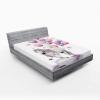 Ambesonne Christmas Fitted Sheet, Merry Christmas Lettering on an Abstract Modern Snowflake Dot Pattern, Soft Decorative Fabric Bedding All-Round Elastic Pocket, Queen Size, Charcoal Beige(Pink Purple)