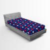 Ambesonne Christmas Fitted Sheet, Merry Christmas Lettering on an Abstract Modern Snowflake Dot Pattern, Soft Decorative Fabric Bedding All-Round Elastic Pocket, Queen Size, Charcoal Beige(Dark Blue White)