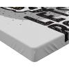 Ambesonne Christmas Fitted Sheet, Merry Christmas Lettering on an Abstract Modern Snowflake Dot Pattern, Soft Decorative Fabric Bedding All-Round Elastic Pocket, Queen Size, Charcoal Beige(Grey Mustard)