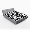 Ambesonne Christmas Fitted Sheet, Merry Christmas Lettering on an Abstract Modern Snowflake Dot Pattern, Soft Decorative Fabric Bedding All-Round Elastic Pocket, Queen Size, Charcoal Beige(Grey Charcoal White)