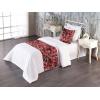 Ambesonne Christmas Floral Bed Runner Set, Simple Design Botany Pattern Winter Rabbits Snowflakes Circles, Decorative Bedding Scarf and a Pillow Sham for Hotels Homes, Twin, Dark Sea Green White(Coral Pale Ruby and Burgundy)