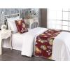 Ambesonne Christmas Floral Bed Runner Set, Simple Design Botany Pattern Winter Rabbits Snowflakes Circles, Decorative Bedding Scarf and a Pillow Sham for Hotels Homes, Twin, Dark Sea Green White(Mustard Burgundy and Grey)