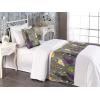 Ambesonne Christmas Floral Bed Runner Set, Simple Design Botany Pattern Winter Rabbits Snowflakes Circles, Decorative Bedding Scarf and a Pillow Sham for Hotels Homes, Twin, Dark Sea Green White(Dark Purple Pale Orange)