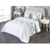 Ambesonne Christmas Floral Bed Runner Set, Simple Design Botany Pattern Winter Rabbits Snowflakes Circles, Decorative Bedding Scarf and a Pillow Sham for Hotels Homes, Twin, Dark Sea Green White(Fern Green and Soft Blue)