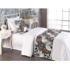 Ambesonne Christmas Floral Bed Runner Set, Simple Design Botany Pattern Winter Rabbits Snowflakes Circles, Decorative Bedding Scarf and a Pillow Sham for Hotels Homes, Twin, Dark Sea Green White(Off White Ginger Grey)