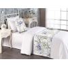 Ambesonne Christmas Floral Bed Runner Set, Simple Design Botany Pattern Winter Rabbits Snowflakes Circles, Decorative Bedding Scarf and a Pillow Sham for Hotels Homes, Twin, Dark Sea Green White(Lavender Blue Sage Green)