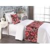 Ambesonne Christmas Floral Bed Runner Set, Simple Design Botany Pattern Winter Rabbits Snowflakes Circles, Decorative Bedding Scarf and a Pillow Sham for Hotels Homes, Twin, Dark Sea Green White(Coral Pale Ruby and Burgundy)