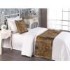 Ambesonne Christmas Floral Bed Runner Set, Simple Design Botany Pattern Winter Rabbits Snowflakes Circles, Decorative Bedding Scarf and a Pillow Sham for Hotels Homes, Twin, Dark Sea Green White(Pale Caramel and Ginger)
