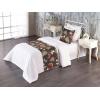 Ambesonne Christmas Floral Bed Runner Set, Simple Design Botany Pattern Winter Rabbits Snowflakes Circles, Decorative Bedding Scarf and a Pillow Sham for Hotels Homes, Twin, Dark Sea Green White(Red Sage Green Brown)