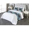Ambesonne Christmas Floral Bed Runner Set, Simple Design Botany Pattern Winter Rabbits Snowflakes Circles, Decorative Bedding Scarf and a Pillow Sham for Hotels Homes, Twin, Dark Sea Green White(Pale Seafoam Dark Indigo)