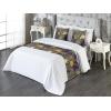 Ambesonne Christmas Floral Bed Runner Set, Simple Design Botany Pattern Winter Rabbits Snowflakes Circles, Decorative Bedding Scarf and a Pillow Sham for Hotels Homes, Twin, Dark Sea Green White(Dark Purple Pale Orange)