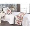 Ambesonne Christmas Floral Bed Runner Set, Simple Design Botany Pattern Winter Rabbits Snowflakes Circles, Decorative Bedding Scarf and a Pillow Sham for Hotels Homes, Twin, Dark Sea Green White(Eggshell Multicolor)