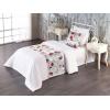 Ambesonne Christmas Floral Bed Runner Set, Simple Design Botany Pattern Winter Rabbits Snowflakes Circles, Decorative Bedding Scarf and a Pillow Sham for Hotels Homes, Twin, Dark Sea Green White(Pale Ruby White and Dust)