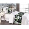 Ambesonne Christmas Floral Bed Runner Set, Simple Design Botany Pattern Winter Rabbits Snowflakes Circles, Decorative Bedding Scarf and a Pillow Sham for Hotels Homes, Twin, Dark Sea Green White(Olive Green Ceil Blue)