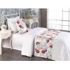 Ambesonne Christmas Floral Bed Runner Set, Simple Design Botany Pattern Winter Rabbits Snowflakes Circles, Decorative Bedding Scarf and a Pillow Sham for Hotels Homes, Twin, Dark Sea Green White(Pale Ruby White and Dust)