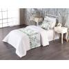 Ambesonne Christmas Floral Bed Runner Set, Simple Design Botany Pattern Winter Rabbits Snowflakes Circles, Decorative Bedding Scarf and a Pillow Sham for Hotels Homes, Twin, Dark Sea Green White(Fern Green and Soft Blue)