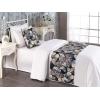 Ambesonne Christmas Floral Bed Runner Set, Simple Design Botany Pattern Winter Rabbits Snowflakes Circles, Decorative Bedding Scarf and a Pillow Sham for Hotels Homes, Twin, Dark Sea Green White(Cream Dark Indigo and Black)