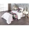 Ambesonne Christmas Floral Bed Runner Set, Simple Design Botany Pattern Winter Rabbits Snowflakes Circles, Decorative Bedding Scarf and a Pillow Sham for Hotels Homes, Twin, Dark Sea Green White(Forest Green and Pink)
