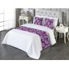 Ambesonne Christmas Floral Bed Runner Set, Simple Design Botany Pattern Winter Rabbits Snowflakes Circles, Decorative Bedding Scarf and a Pillow Sham for Hotels Homes, Twin, Dark Sea Green White(Lavender Lilac and Plum)